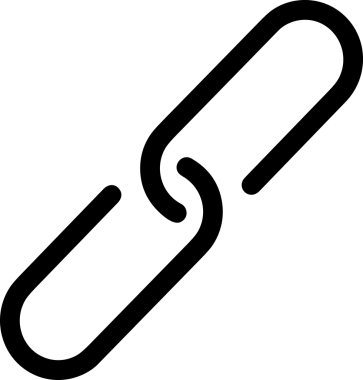 Zincir simgesi PNG biçimi basit siyah ve beyaz vektör illüstrasyonunda bağlantı birliği güvenlik ve gücünü temsil eden dijital tasarım kullanıcı arayüzü için mükemmel modern uygulama logosu minimal web ögesi