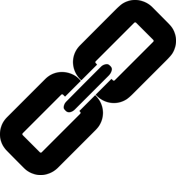 Zincir simgesi PNG biçimi basit siyah ve beyaz vektör illüstrasyonunda bağlantı birliği güvenlik ve gücünü temsil eden dijital tasarım kullanıcı arayüzü için mükemmel modern uygulama logosu minimal web ögesi