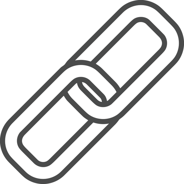 Zincir simgesi PNG biçimi basit siyah ve beyaz vektör illüstrasyonunda bağlantı birliği güvenlik ve gücünü temsil eden dijital tasarım kullanıcı arayüzü için mükemmel modern uygulama logosu minimal web ögesi