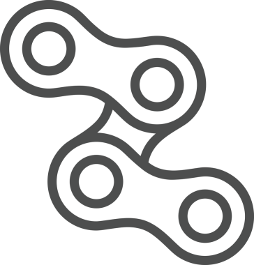 Zincir simgesi PNG biçimi basit siyah ve beyaz vektör illüstrasyonunda bağlantı birliği güvenlik ve gücünü temsil eden dijital tasarım kullanıcı arayüzü için mükemmel modern uygulama logosu minimal web ögesi