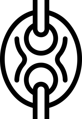 Zincir simgesi PNG biçimi basit siyah ve beyaz vektör illüstrasyonunda bağlantı birliği güvenlik ve gücünü temsil eden dijital tasarım kullanıcı arayüzü için mükemmel modern uygulama logosu minimal web ögesi