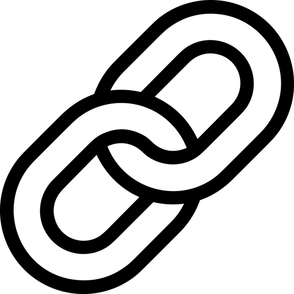 Zincir simgesi PNG biçimi basit siyah ve beyaz vektör illüstrasyonunda bağlantı birliği güvenlik ve gücünü temsil eden dijital tasarım kullanıcı arayüzü için mükemmel modern uygulama logosu minimal web ögesi