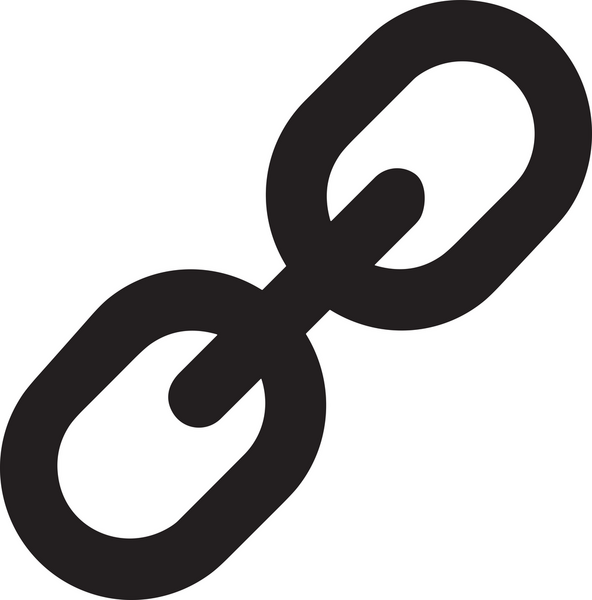 Zincir simgesi PNG biçimi basit siyah ve beyaz vektör illüstrasyonunda bağlantı birliği güvenlik ve gücünü temsil eden dijital tasarım kullanıcı arayüzü için mükemmel modern uygulama logosu minimal web ögesi