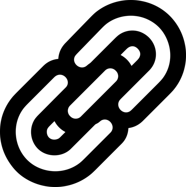 Zincir simgesi PNG biçimi basit siyah ve beyaz vektör illüstrasyonunda bağlantı birliği güvenlik ve gücünü temsil eden dijital tasarım kullanıcı arayüzü için mükemmel modern uygulama logosu minimal web ögesi