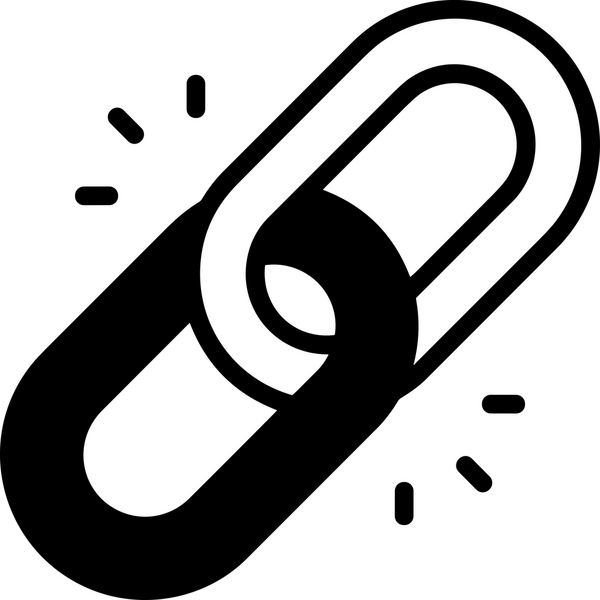 Zincir simgesi PNG biçimi basit siyah ve beyaz vektör illüstrasyonunda bağlantı birliği güvenlik ve gücünü temsil eden dijital tasarım kullanıcı arayüzü için mükemmel modern uygulama logosu minimal web ögesi