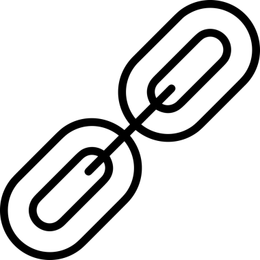 Zincir simgesi PNG biçimi basit siyah ve beyaz vektör illüstrasyonunda bağlantı birliği güvenlik ve gücünü temsil eden dijital tasarım kullanıcı arayüzü için mükemmel modern uygulama logosu minimal web ögesi