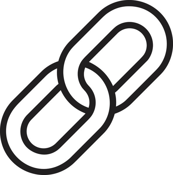 Zincir simgesi PNG biçimi basit siyah ve beyaz vektör illüstrasyonunda bağlantı birliği güvenlik ve gücünü temsil eden dijital tasarım kullanıcı arayüzü için mükemmel modern uygulama logosu minimal web ögesi