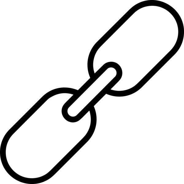 Zincir simgesi PNG biçimi basit siyah ve beyaz vektör illüstrasyonunda bağlantı birliği güvenlik ve gücünü temsil eden dijital tasarım kullanıcı arayüzü için mükemmel modern uygulama logosu minimal web ögesi