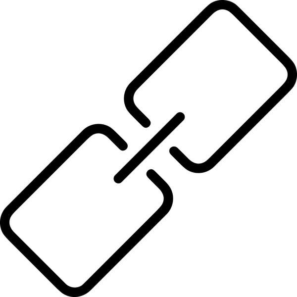 Zincir simgesi PNG biçimi basit siyah ve beyaz vektör illüstrasyonunda bağlantı birliği güvenlik ve gücünü temsil eden dijital tasarım kullanıcı arayüzü için mükemmel modern uygulama logosu minimal web ögesi