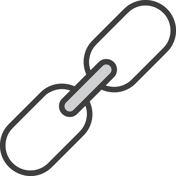 Zincir simgesi PNG biçimi basit siyah ve beyaz vektör illüstrasyonunda bağlantı birliği güvenlik ve gücünü temsil eden dijital tasarım kullanıcı arayüzü için mükemmel modern uygulama logosu minimal web ögesi