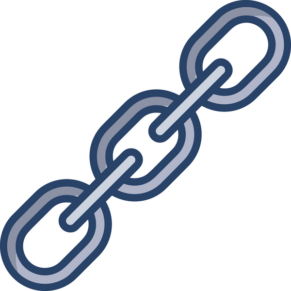 Zincir simgesi PNG biçimi basit siyah ve beyaz vektör illüstrasyonunda bağlantı birliği güvenlik ve gücünü temsil eden dijital tasarım kullanıcı arayüzü için mükemmel modern uygulama logosu minimal web ögesi