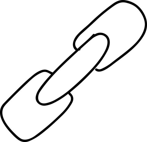 Zincir simgesi PNG biçimi basit siyah ve beyaz vektör illüstrasyonunda bağlantı birliği güvenlik ve gücünü temsil eden dijital tasarım kullanıcı arayüzü için mükemmel modern uygulama logosu minimal web ögesi