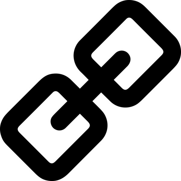 Zincir simgesi PNG biçimi basit siyah ve beyaz vektör illüstrasyonunda bağlantı birliği güvenlik ve gücünü temsil eden dijital tasarım kullanıcı arayüzü için mükemmel modern uygulama logosu minimal web ögesi