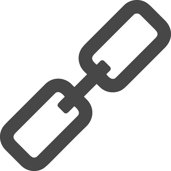 Zincir simgesi PNG biçimi basit siyah ve beyaz vektör illüstrasyonunda bağlantı birliği güvenlik ve gücünü temsil eden dijital tasarım kullanıcı arayüzü için mükemmel modern uygulama logosu minimal web ögesi