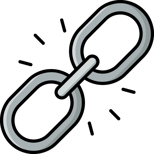 Zincir simgesi PNG biçimi basit siyah ve beyaz vektör illüstrasyonunda bağlantı birliği güvenlik ve gücünü temsil eden dijital tasarım kullanıcı arayüzü için mükemmel modern uygulama logosu minimal web ögesi