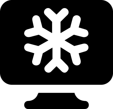 Şeffaf arkaplan ile PNG biçiminde bilgisayar logosu simgesi. Teknoloji markaları, bilişim hizmetleri, web geliştirme veya dijital ürünler için uygun minimalist siyah-beyaz tasarım. Çok yönlü markalaşma ve arayüz kullanımı için temiz ve modern sembol