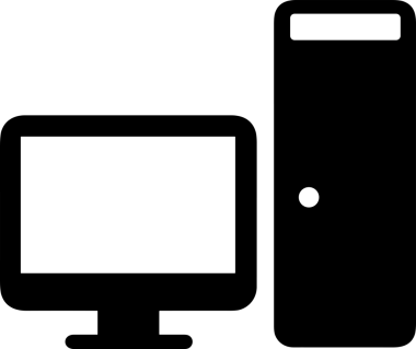 Şeffaf arkaplan ile PNG biçiminde bilgisayar logosu simgesi. Teknoloji markaları, bilişim hizmetleri, web geliştirme veya dijital ürünler için uygun minimalist siyah-beyaz tasarım. Çok yönlü markalaşma ve arayüz kullanımı için temiz ve modern sembol