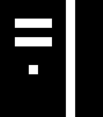 Şeffaf arkaplan ile PNG biçiminde bilgisayar logosu simgesi. Teknoloji markaları, bilişim hizmetleri, web geliştirme veya dijital ürünler için uygun minimalist siyah-beyaz tasarım. Çok yönlü markalaşma ve arayüz kullanımı için temiz ve modern sembol