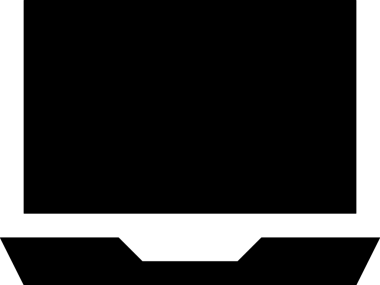 Şeffaf arkaplan ile PNG biçiminde bilgisayar logosu simgesi. Teknoloji markaları, bilişim hizmetleri, web geliştirme veya dijital ürünler için uygun minimalist siyah-beyaz tasarım. Çok yönlü markalaşma ve arayüz kullanımı için temiz ve modern sembol