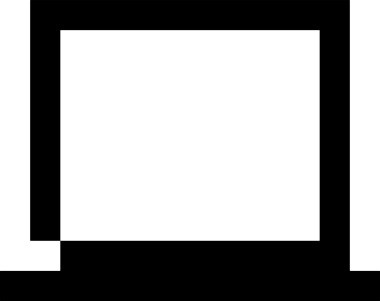 Şeffaf arkaplan ile PNG biçiminde bilgisayar logosu simgesi. Teknoloji markaları, bilişim hizmetleri, web geliştirme veya dijital ürünler için uygun minimalist siyah-beyaz tasarım. Çok yönlü markalaşma ve arayüz kullanımı için temiz ve modern sembol