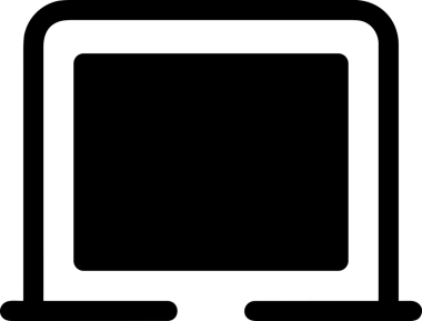 Şeffaf arkaplan ile PNG biçiminde bilgisayar logosu simgesi. Teknoloji markaları, bilişim hizmetleri, web geliştirme veya dijital ürünler için uygun minimalist siyah-beyaz tasarım. Çok yönlü markalaşma ve arayüz kullanımı için temiz ve modern sembol