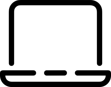 Şeffaf arkaplan ile PNG biçiminde bilgisayar logosu simgesi. Teknoloji markaları, bilişim hizmetleri, web geliştirme veya dijital ürünler için uygun minimalist siyah-beyaz tasarım. Çok yönlü markalaşma ve arayüz kullanımı için temiz ve modern sembol