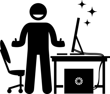 Şeffaf arkaplan ile PNG biçiminde bilgisayar logosu simgesi. Teknoloji markaları, bilişim hizmetleri, web geliştirme veya dijital ürünler için uygun minimalist siyah-beyaz tasarım. Çok yönlü markalaşma ve arayüz kullanımı için temiz ve modern sembol