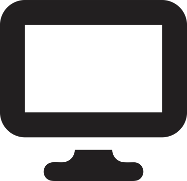 Şeffaf arkaplan ile PNG biçiminde bilgisayar logosu simgesi. Teknoloji markaları, bilişim hizmetleri, web geliştirme veya dijital ürünler için uygun minimalist siyah-beyaz tasarım. Çok yönlü markalaşma ve arayüz kullanımı için temiz ve modern sembol