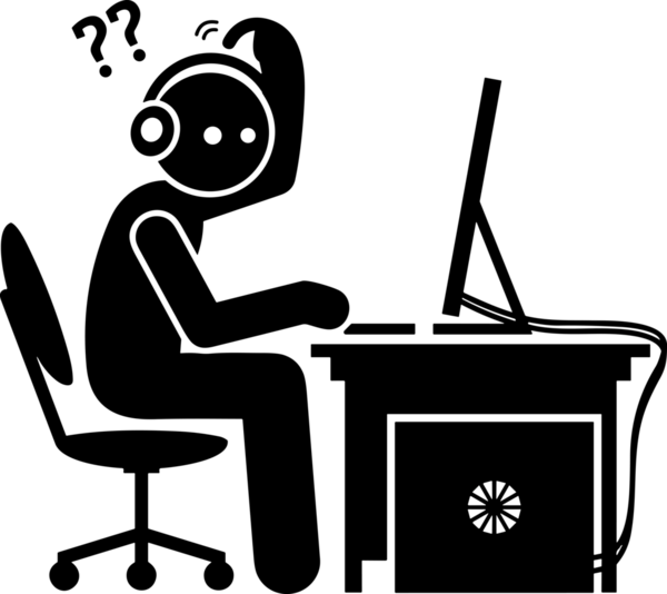 Şeffaf arkaplan ile PNG biçiminde bilgisayar logosu simgesi. Teknoloji markaları, bilişim hizmetleri, web geliştirme veya dijital ürünler için uygun minimalist siyah-beyaz tasarım. Çok yönlü markalaşma ve arayüz kullanımı için temiz ve modern sembol