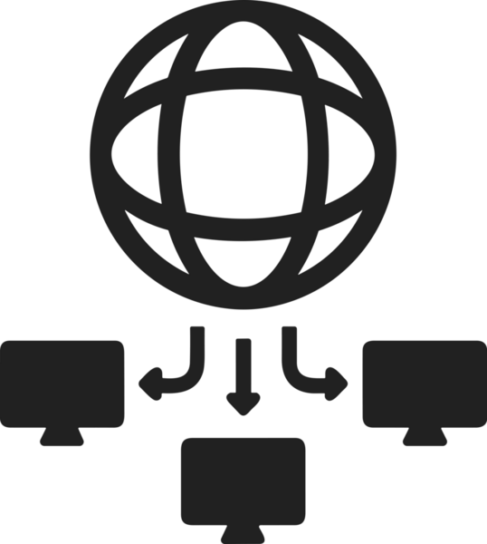 Şeffaf arkaplan ile PNG biçiminde bilgisayar logosu simgesi. Teknoloji markaları, bilişim hizmetleri, web geliştirme veya dijital ürünler için uygun minimalist siyah-beyaz tasarım. Çok yönlü markalaşma ve arayüz kullanımı için temiz ve modern sembol