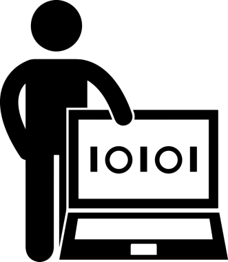 Şeffaf arkaplan ile PNG biçiminde bilgisayar logosu simgesi. Teknoloji markaları, bilişim hizmetleri, web geliştirme veya dijital ürünler için uygun minimalist siyah-beyaz tasarım. Çok yönlü markalaşma ve arayüz kullanımı için temiz ve modern sembol