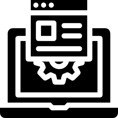 Şeffaf arkaplan ile PNG biçiminde bilgisayar logosu simgesi. Teknoloji markaları, bilişim hizmetleri, web geliştirme veya dijital ürünler için uygun minimalist siyah-beyaz tasarım. Çok yönlü markalaşma ve arayüz kullanımı için temiz ve modern sembol