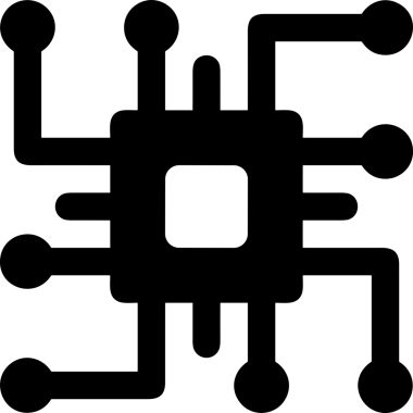 Şeffaf arkaplan ile PNG biçiminde bilgisayar logosu simgesi. Teknoloji markaları, bilişim hizmetleri, web geliştirme veya dijital ürünler için uygun minimalist siyah-beyaz tasarım. Çok yönlü markalaşma ve arayüz kullanımı için temiz ve modern sembol