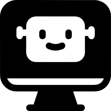 Şeffaf arkaplan ile PNG biçiminde bilgisayar logosu simgesi. Teknoloji markaları, bilişim hizmetleri, web geliştirme veya dijital ürünler için uygun minimalist siyah-beyaz tasarım. Çok yönlü markalaşma ve arayüz kullanımı için temiz ve modern sembol