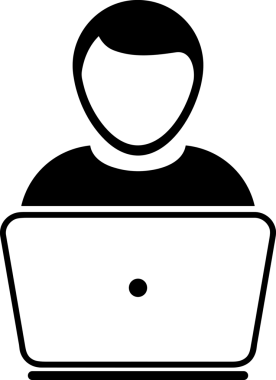 Şeffaf arkaplan ile PNG biçiminde bilgisayar logosu simgesi. Teknoloji markaları, bilişim hizmetleri, web geliştirme veya dijital ürünler için uygun minimalist siyah-beyaz tasarım. Çok yönlü markalaşma ve arayüz kullanımı için temiz ve modern sembol