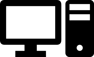 Şeffaf arkaplan ile PNG biçiminde bilgisayar logosu simgesi. Teknoloji markaları, bilişim hizmetleri, web geliştirme veya dijital ürünler için uygun minimalist siyah-beyaz tasarım. Çok yönlü markalaşma ve arayüz kullanımı için temiz ve modern sembol