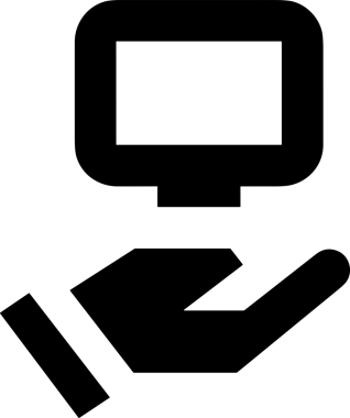 Şeffaf arkaplan ile PNG biçiminde bilgisayar logosu simgesi. Teknoloji markaları, bilişim hizmetleri, web geliştirme veya dijital ürünler için uygun minimalist siyah-beyaz tasarım. Çok yönlü markalaşma ve arayüz kullanımı için temiz ve modern sembol