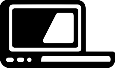 Şeffaf arkaplan ile PNG biçiminde bilgisayar logosu simgesi. Teknoloji markaları, bilişim hizmetleri, web geliştirme veya dijital ürünler için uygun minimalist siyah-beyaz tasarım. Çok yönlü markalaşma ve arayüz kullanımı için temiz ve modern sembol