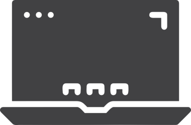 Şeffaf arkaplan ile PNG biçiminde bilgisayar logosu simgesi. Teknoloji markaları, bilişim hizmetleri, web geliştirme veya dijital ürünler için uygun minimalist siyah-beyaz tasarım. Çok yönlü markalaşma ve arayüz kullanımı için temiz ve modern sembol