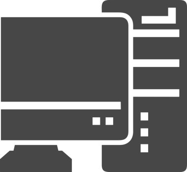 Şeffaf arkaplan ile PNG biçiminde bilgisayar logosu simgesi. Teknoloji markaları, bilişim hizmetleri, web geliştirme veya dijital ürünler için uygun minimalist siyah-beyaz tasarım. Çok yönlü markalaşma ve arayüz kullanımı için temiz ve modern sembol