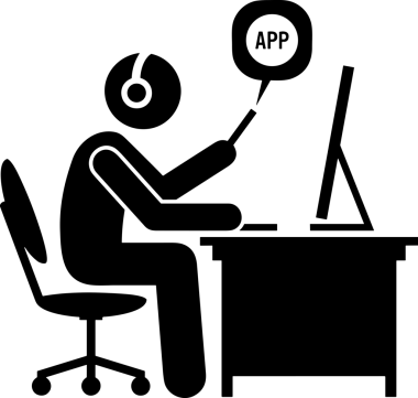 Şeffaf arkaplan ile PNG biçiminde bilgisayar logosu simgesi. Teknoloji markaları, bilişim hizmetleri, web geliştirme veya dijital ürünler için uygun minimalist siyah-beyaz tasarım. Çok yönlü markalaşma ve arayüz kullanımı için temiz ve modern sembol