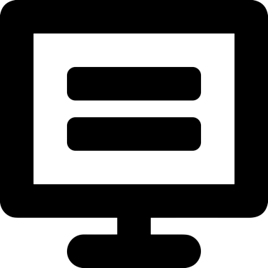 Şeffaf arkaplan ile PNG biçiminde bilgisayar logosu simgesi. Teknoloji markaları, bilişim hizmetleri, web geliştirme veya dijital ürünler için uygun minimalist siyah-beyaz tasarım. Çok yönlü markalaşma ve arayüz kullanımı için temiz ve modern sembol