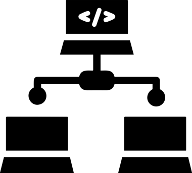 Şeffaf arkaplan ile PNG biçiminde bilgisayar logosu simgesi. Teknoloji markaları, bilişim hizmetleri, web geliştirme veya dijital ürünler için uygun minimalist siyah-beyaz tasarım. Çok yönlü markalaşma ve arayüz kullanımı için temiz ve modern sembol