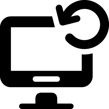 Şeffaf arkaplan ile PNG biçiminde bilgisayar logosu simgesi. Teknoloji markaları, bilişim hizmetleri, web geliştirme veya dijital ürünler için uygun minimalist siyah-beyaz tasarım. Çok yönlü markalaşma ve arayüz kullanımı için temiz ve modern sembol