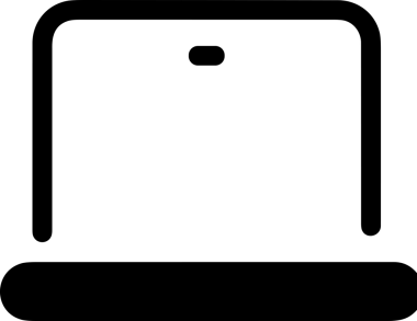 Şeffaf arkaplan ile PNG biçiminde bilgisayar logosu simgesi. Teknoloji markaları, bilişim hizmetleri, web geliştirme veya dijital ürünler için uygun minimalist siyah-beyaz tasarım. Çok yönlü markalaşma ve arayüz kullanımı için temiz ve modern sembol