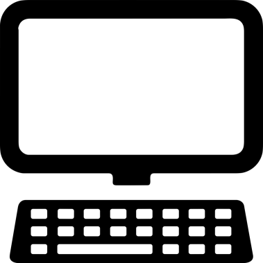 Şeffaf arkaplan ile PNG biçiminde bilgisayar logosu simgesi. Teknoloji markaları, bilişim hizmetleri, web geliştirme veya dijital ürünler için uygun minimalist siyah-beyaz tasarım. Çok yönlü markalaşma ve arayüz kullanımı için temiz ve modern sembol