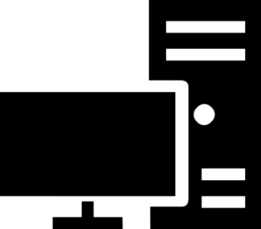 Şeffaf arkaplan ile PNG biçiminde bilgisayar logosu simgesi. Teknoloji markaları, bilişim hizmetleri, web geliştirme veya dijital ürünler için uygun minimalist siyah-beyaz tasarım. Çok yönlü markalaşma ve arayüz kullanımı için temiz ve modern sembol