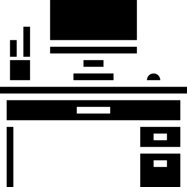 Şeffaf arkaplan ile PNG biçiminde bilgisayar logosu simgesi. Teknoloji markaları, bilişim hizmetleri, web geliştirme veya dijital ürünler için uygun minimalist siyah-beyaz tasarım. Çok yönlü markalaşma ve arayüz kullanımı için temiz ve modern sembol