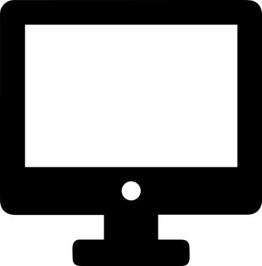 Şeffaf arkaplan ile PNG biçiminde bilgisayar logosu simgesi. Teknoloji markaları, bilişim hizmetleri, web geliştirme veya dijital ürünler için uygun minimalist siyah-beyaz tasarım. Çok yönlü markalaşma ve arayüz kullanımı için temiz ve modern sembol