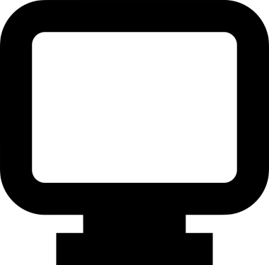 Şeffaf arkaplan ile PNG biçiminde bilgisayar logosu simgesi. Teknoloji markaları, bilişim hizmetleri, web geliştirme veya dijital ürünler için uygun minimalist siyah-beyaz tasarım. Çok yönlü markalaşma ve arayüz kullanımı için temiz ve modern sembol